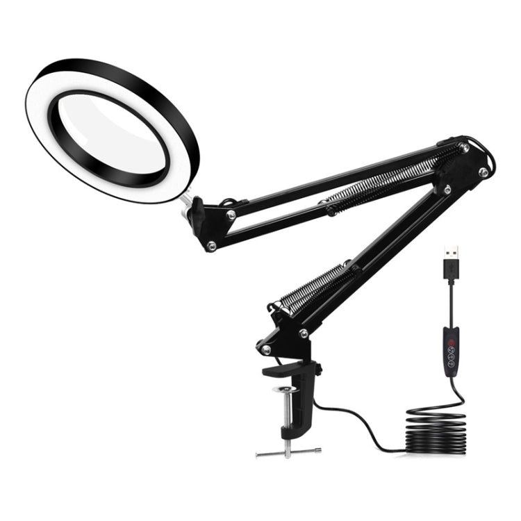 5X Magnifying Glass LED Folding Long Arm Clip Light Eye-protection USB Reading Lamp My Store