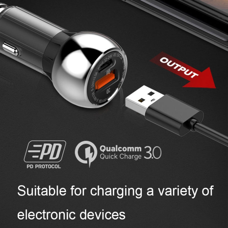 LDNIO C1 36W PD + QC 3.0 Car Fast Charger High Power Intelligent USB Car Charger