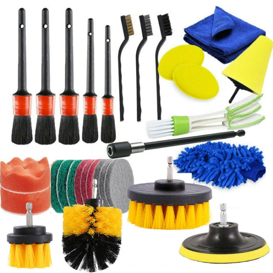 30 PCS / Set Car Beauty Details Brush Drill Brush Car Wash Glove Set-Reluova