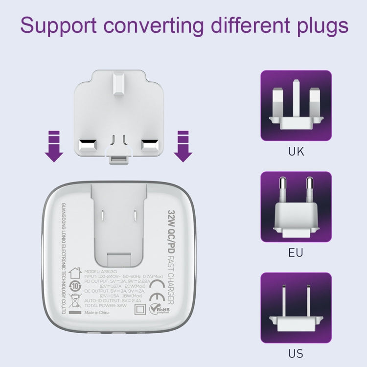 LDNIO A3513Q 32W QC3.0 3 USB Ports Phone Adapter My Store