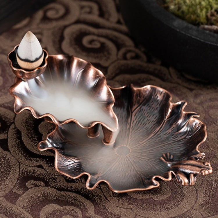 Alloy Lotus Leaf Inverted Incense Burner Antique Indoor Incense Burner My Store