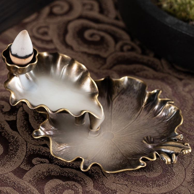 Alloy Lotus Leaf Inverted Incense Burner Antique Indoor Incense Burner My Store