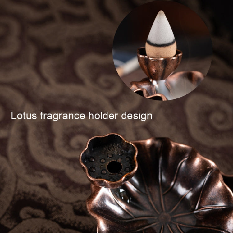 Alloy Lotus Leaf Inverted Incense Burner Antique Indoor Incense Burner My Store