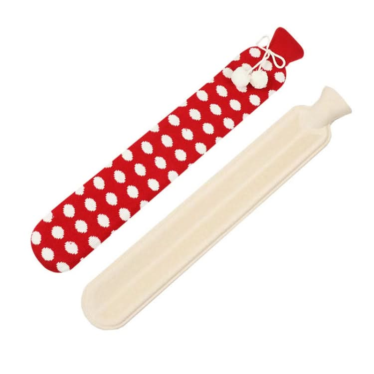 2L Long-strip Multifunctional Water-filled Rubber Hot Water Bags, Spec: Red White Dot