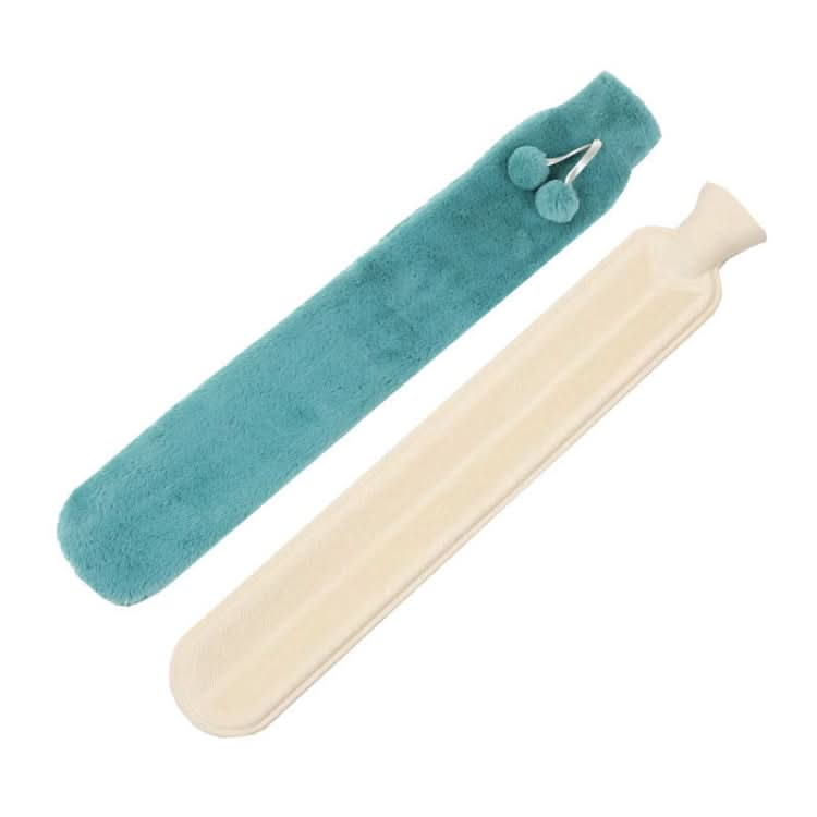 2L Long-strip Multifunctional Water-filled Rubber Hot Water Bags, Spec: Dark Green Plush