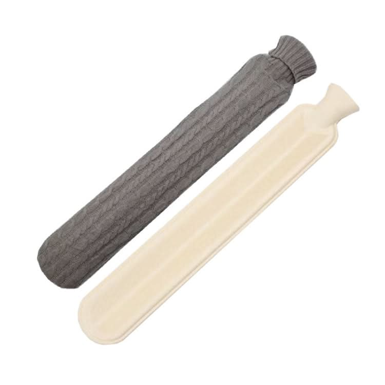 2L Long-strip Multifunctional Water-filled Rubber Hot Water Bags, Spec: Light Gray Twist