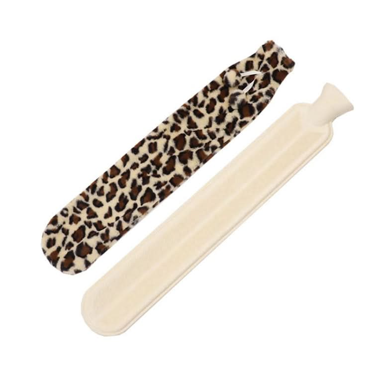 2L Long-strip Multifunctional Water-filled Rubber Hot Water Bags, Spec: Beige Leopard-Reluova