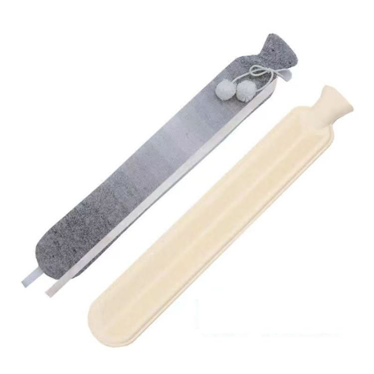 2L Long-strip Multifunctional Water-filled Rubber Hot Water Bags, Spec: Gradient Gray