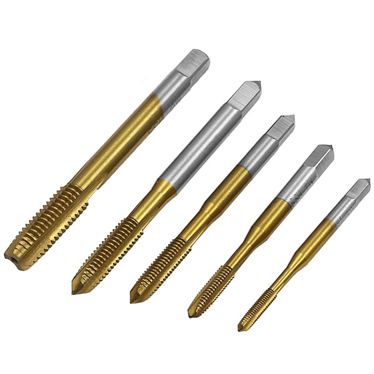 M3-M8 Titanium Plated Straight Slot Tap HSS Tapping Inner Thread Set