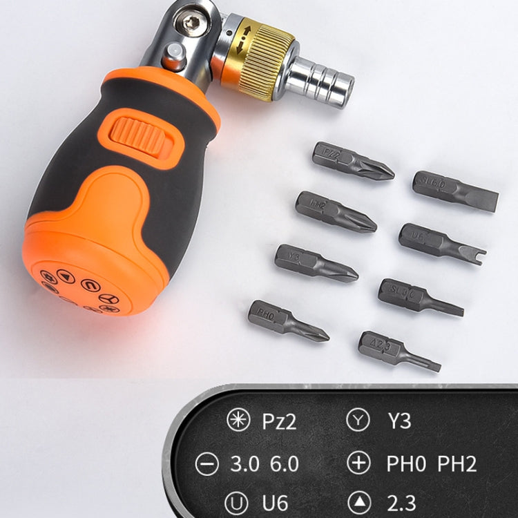 2050E 8 in 1 Portable Multifunctional S2 Batch Head Two-way Ratchet Screwdriver Set-Reluova