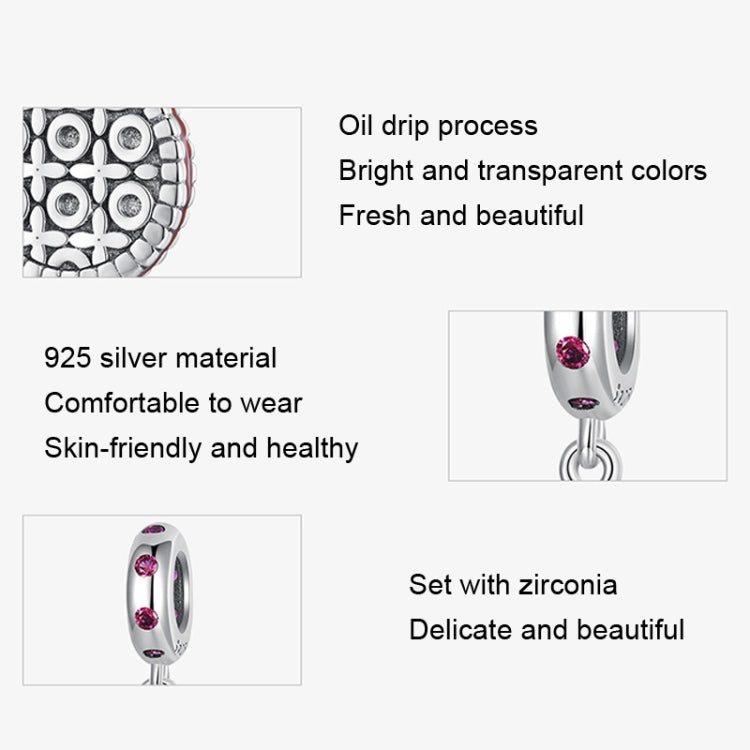 SCC2402 925 Silver Strawberry Cookie Pendant Beads Cookie DIY Bracelet Beads Accessories Reluova