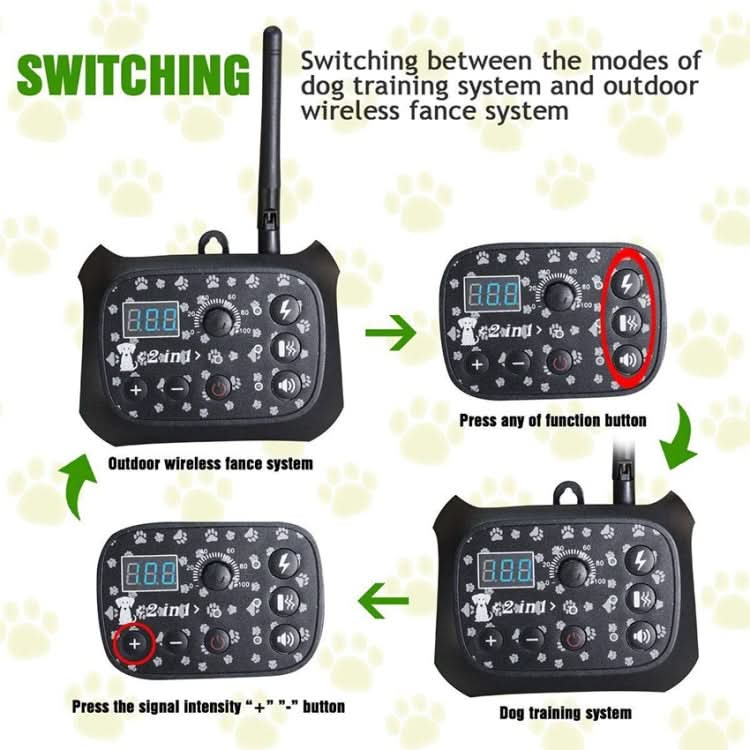 TF68 2-in-1 Dog Trainer Outdoor Electronic Wireless Fence With Collar - Reluova