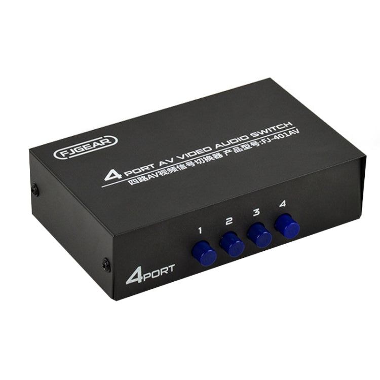 FJGEAR FJ-401AV Lotus Head Interface 4-way AV Audio and Video Switcher My Store