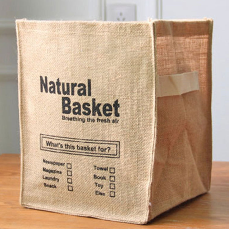 Foldable Jute Storage Box Sorting Basket for Underwear