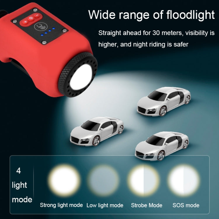 2 In 1 Bicycle Rechargeable Waterproof High Decibel Bell with Highlight Light-Reluova