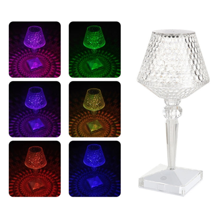 Bedside Crystal Table Lamp LED Wine Glass Night Light, Specification: My Store