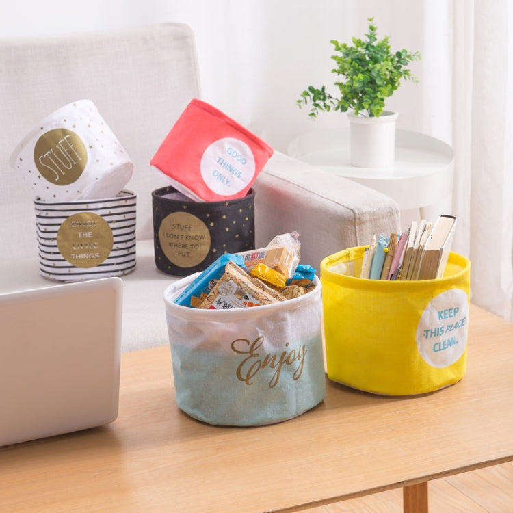 Fabric Storage Basket Desktop Organizer Basket, Style: