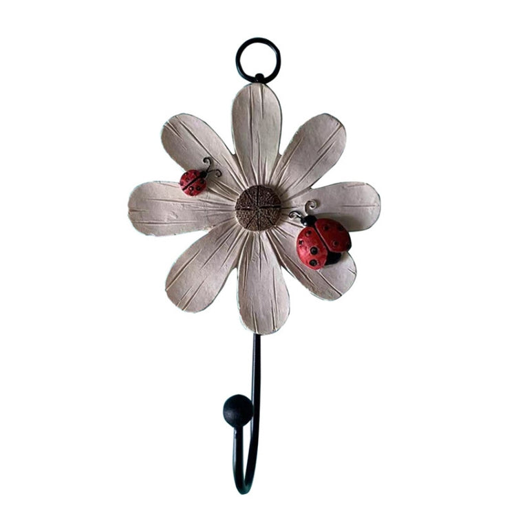 Wall Coat Hooks Resin Flower Home Decor Hangings My Store