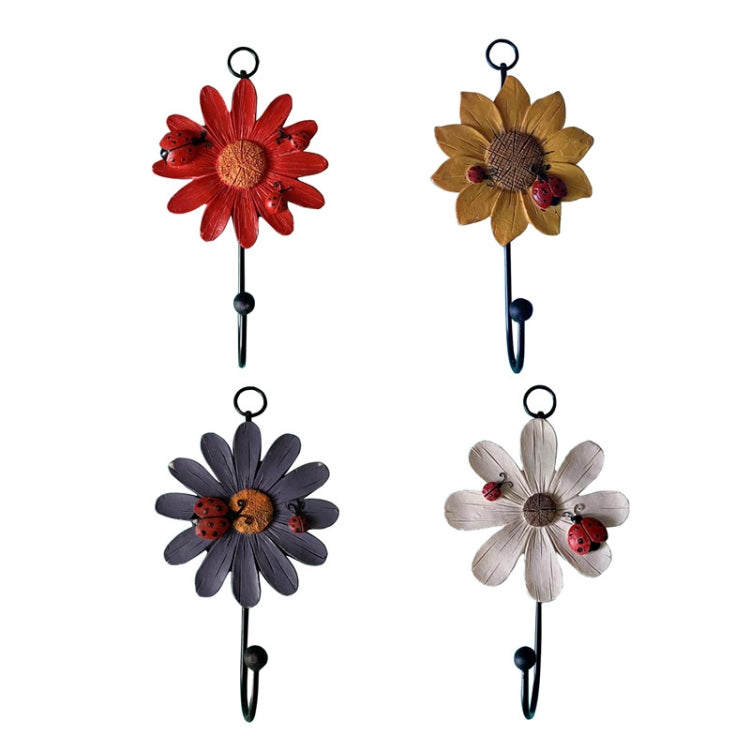 Wall Coat Hooks Resin Flower Home Decor Hangings My Store