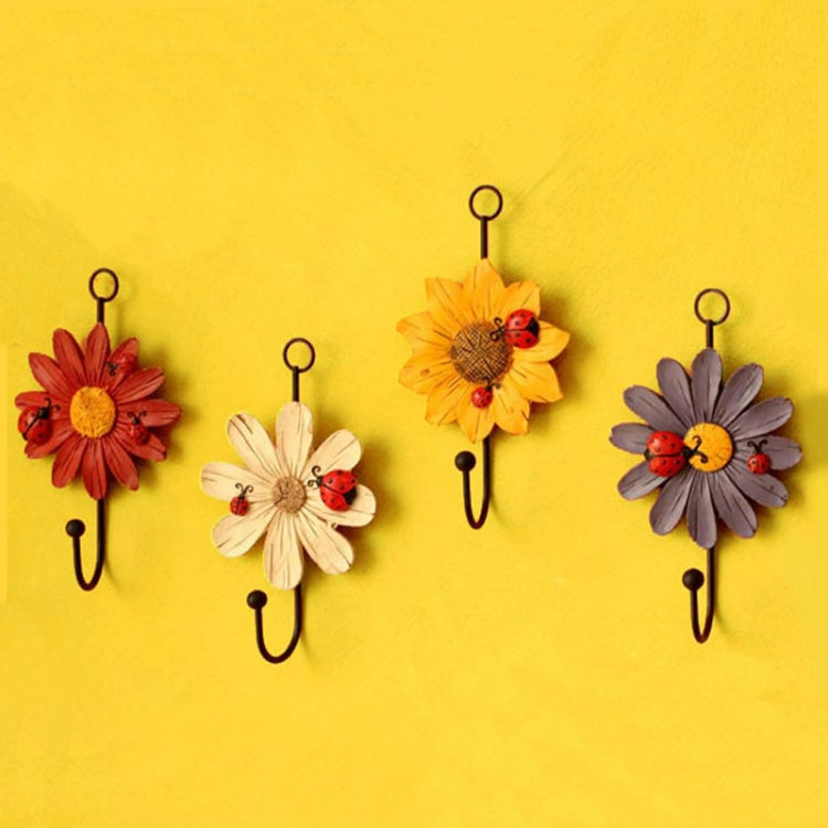 Wall Coat Hooks Resin Flower Home Decor Hangings