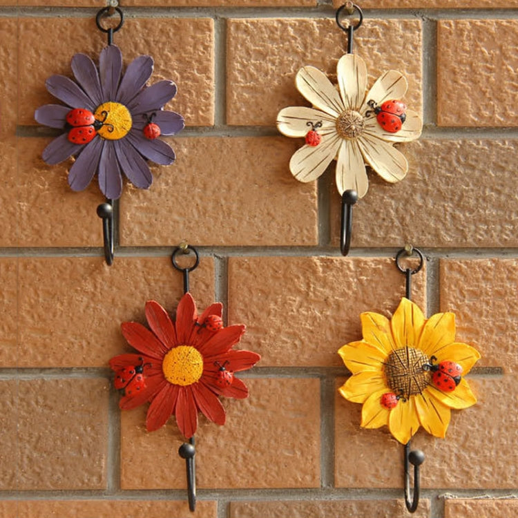 Wall Coat Hooks Resin Flower Home Decor Hangings