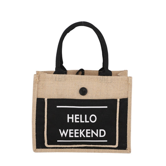 Portable Shopping Bag Waterproof Linen Lunch Bag