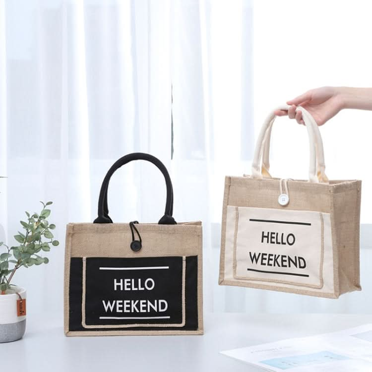 Portable Shopping Bag Waterproof Linen Lunch Bag Reluova