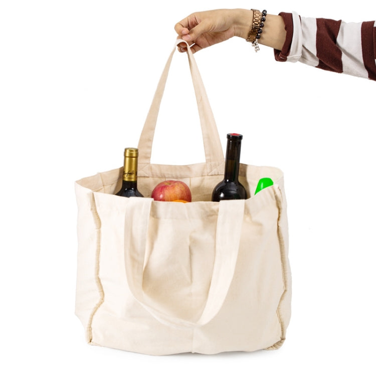 NIEN Compartmentalized Shopping Bag Fruit and Vegetable Handle Canvas Bag, Style: