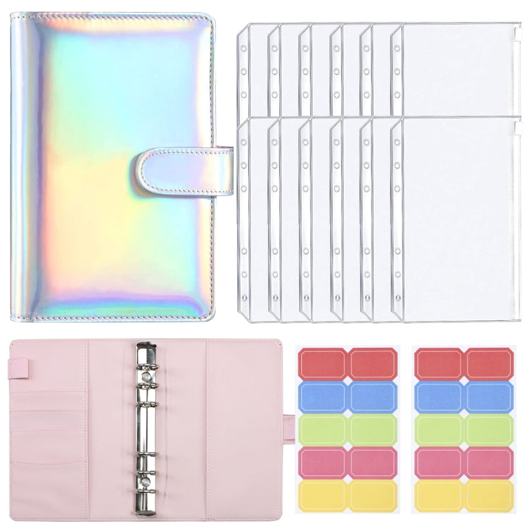 A6 Dazzling Color Loose-leaf Handbook Laser Macaroon PU Cash Budget Book My Store