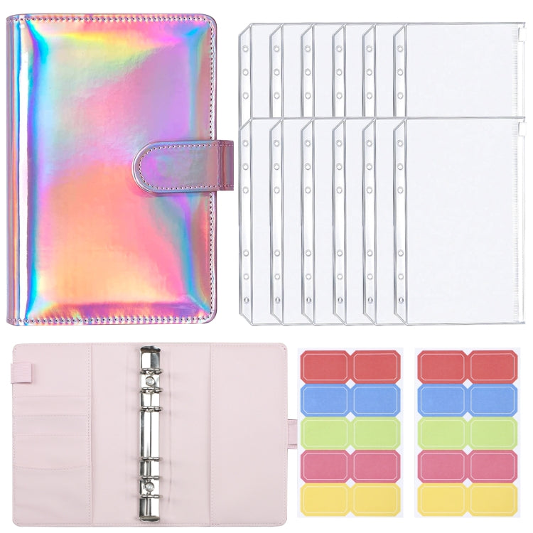 A6 Dazzling Color Loose-leaf Handbook Laser Macaroon PU Cash Budget Book My Store