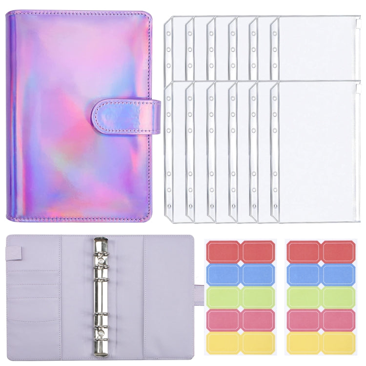 A6 Dazzling Color Loose-leaf Handbook Laser Macaroon PU Cash Budget Book My Store