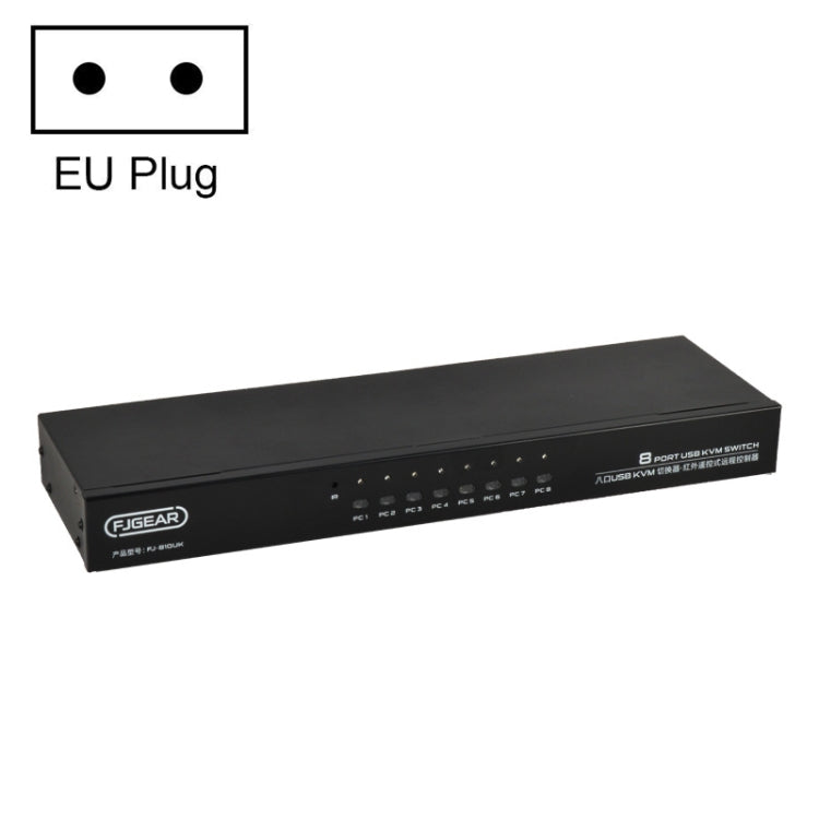 FJGEAR FJ-810UK 8 In 1 Out Computer Host VGA To KVM Switcher With Desktop Switch, EU Plug My Store