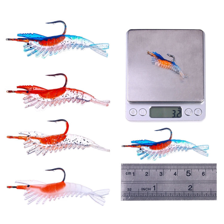 HENGJIA SO077 6cm 3g Lead Wrapped Shrimp Soft Lure Sea Bass Fake Lure