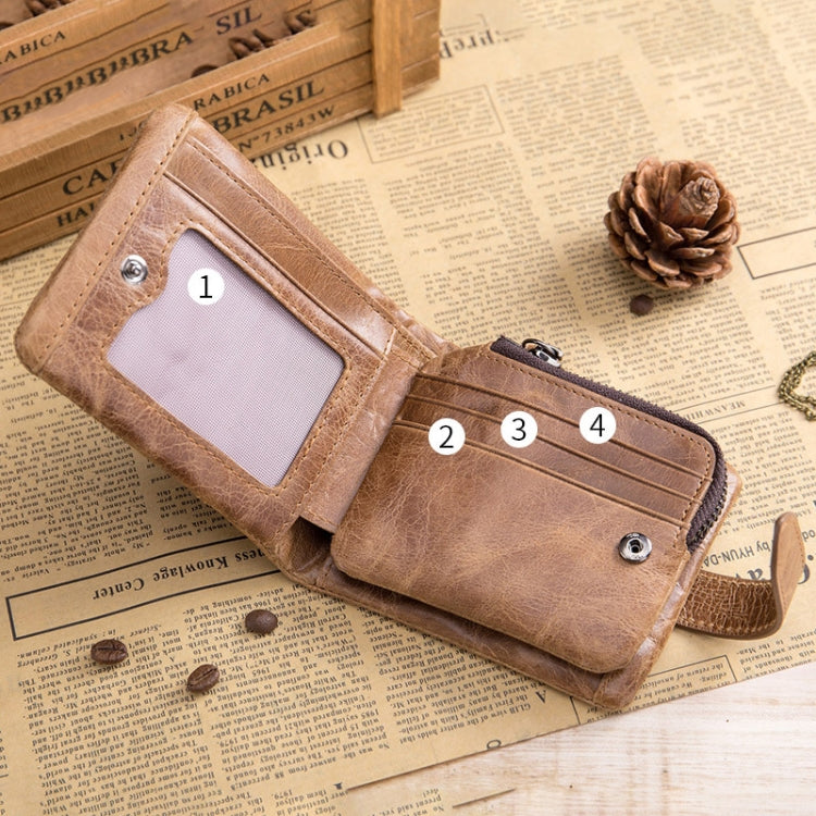 BUFF CAPTAIN 01 Multifunctional Detachable Vintage Leather Buckle Horizontal Wallet My Store