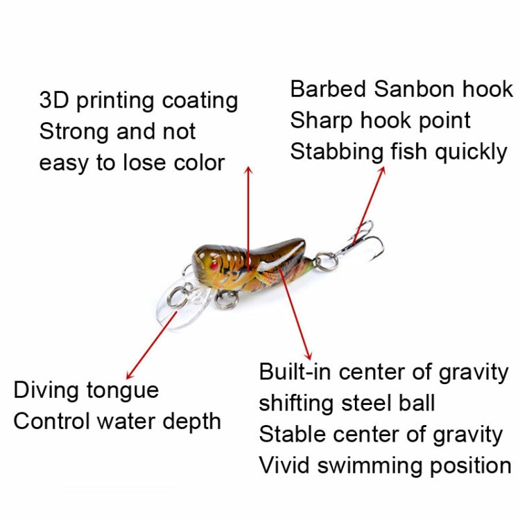 LB119 Insect Grasshopper Bionic Bait Painted Plastic Hard Bait