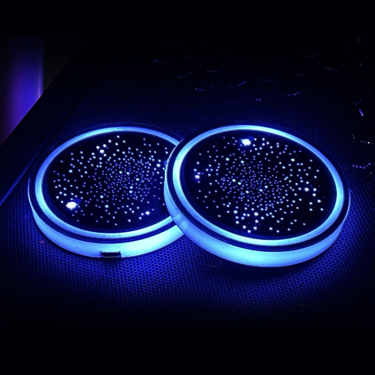 1 Pair Automotive LED Colorful Luminous Water Coaster Acrylic Car Cup Tank Atmosphere Lamp