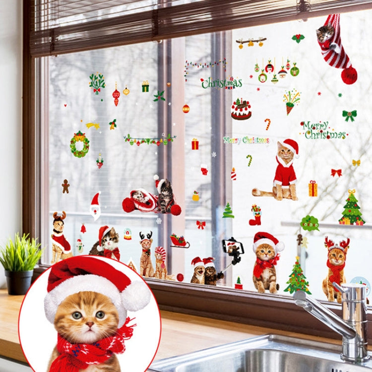 Christmas Decorations Shop Window Kindergarten Layout Static Electricity Stickers