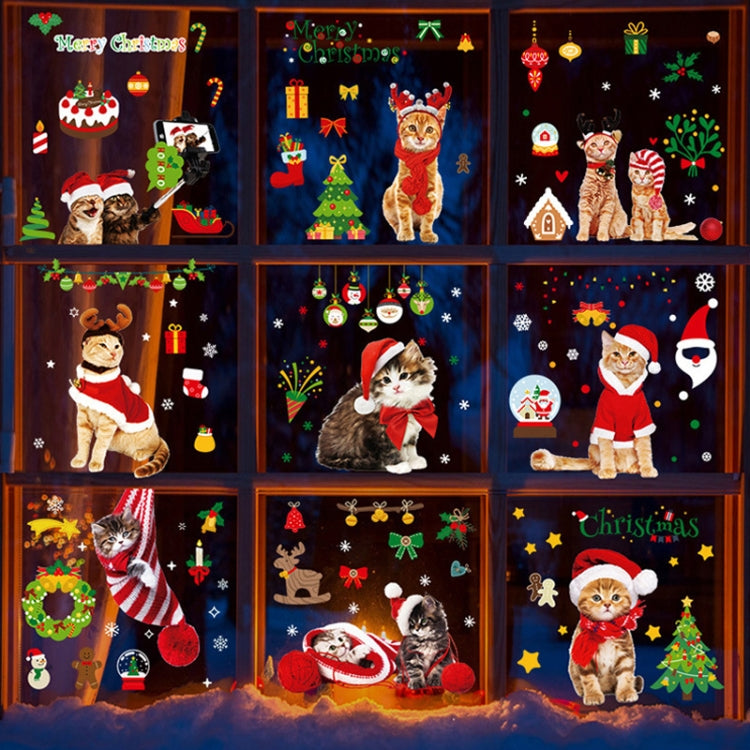 Christmas Decorations Shop Window Kindergarten Layout Static Electricity Stickers My Store