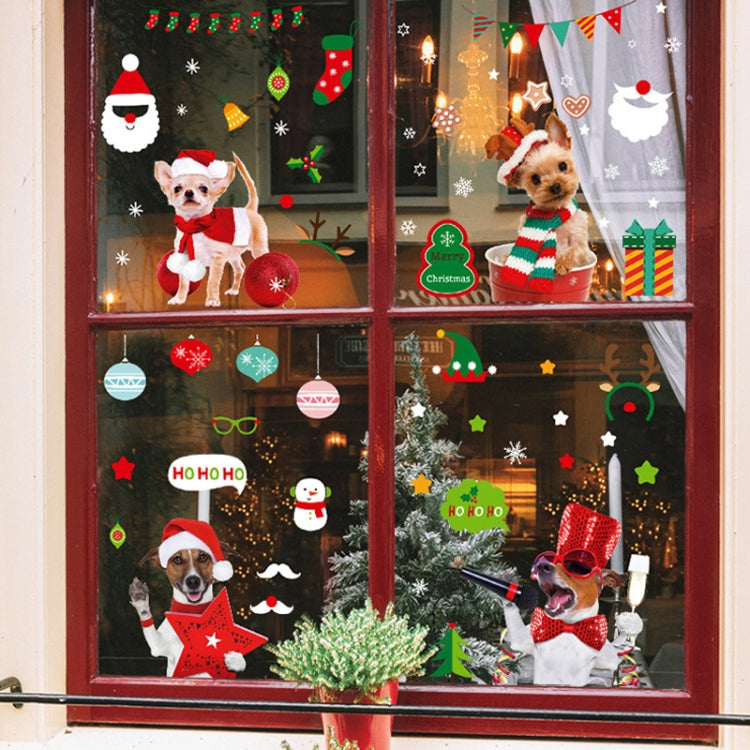 Christmas Decorations Shop Window Kindergarten Layout Static Electricity Stickers My Store