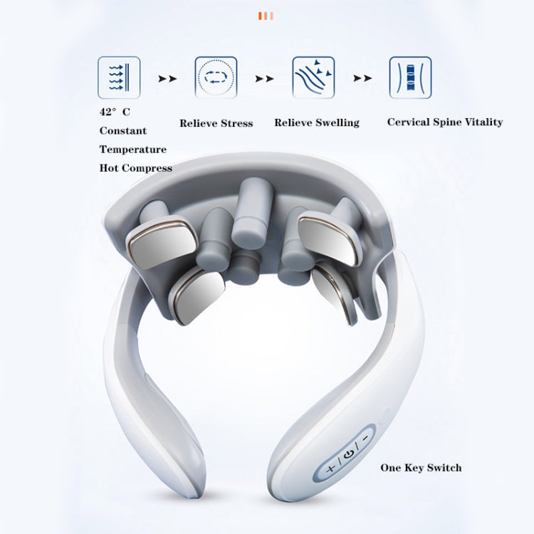 H88 Four Head Neck and Shoulder Massager Vibration Hot compress Physiotherapy Instrument Reluova