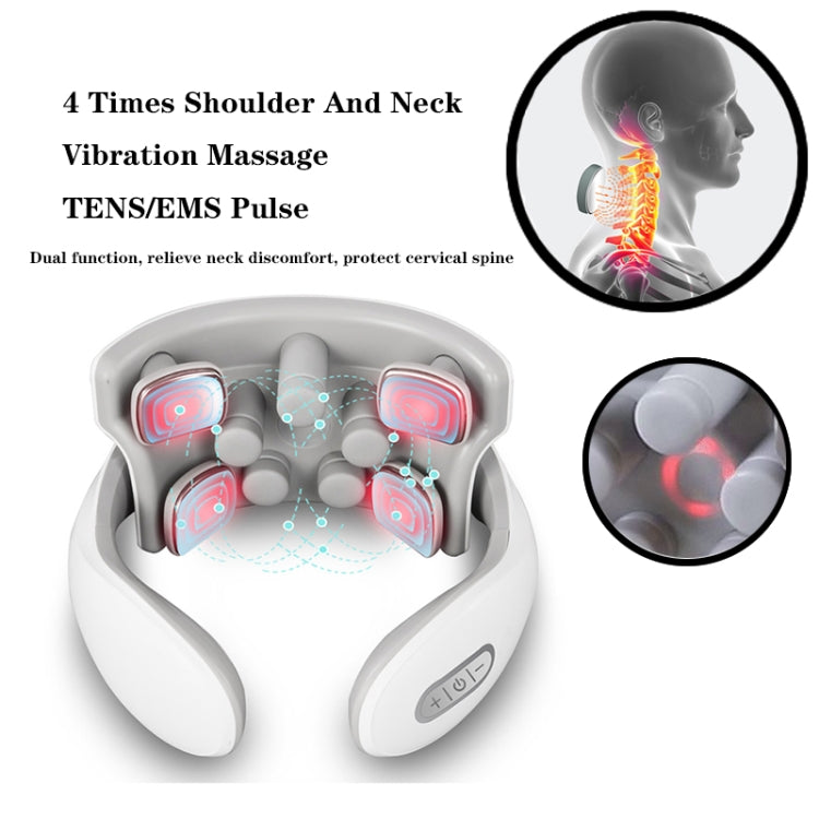 H88 Four Head Neck and Shoulder Massager Vibration Hot compress Physiotherapy Instrument Reluova