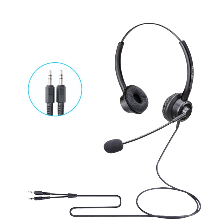 VT200D Double Ears Telephone Headset Operator Headset With Mic,Spec: Reluova