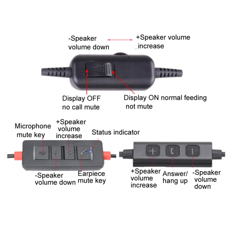 VT200D Double Ears Telephone Headset Operator Headset With Mic,Spec: Reluova