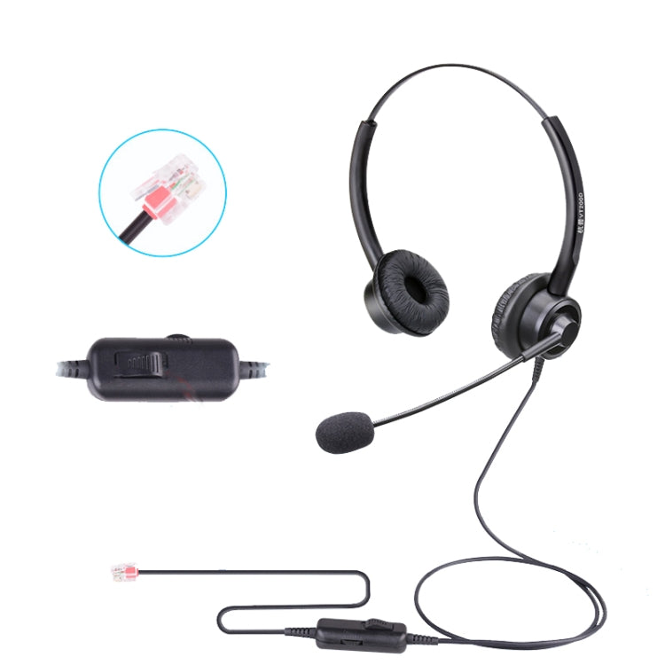 VT200D Double Ears Telephone Headset Operator Headset With Mic,Spec: Reluova