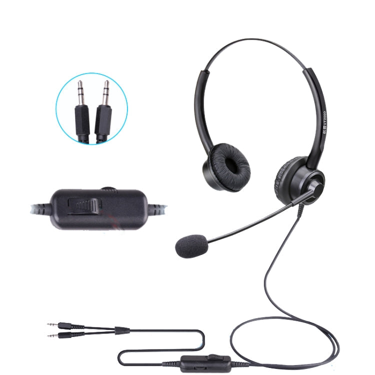 VT200D Double Ears Telephone Headset Operator Headset With Mic,Spec: Reluova