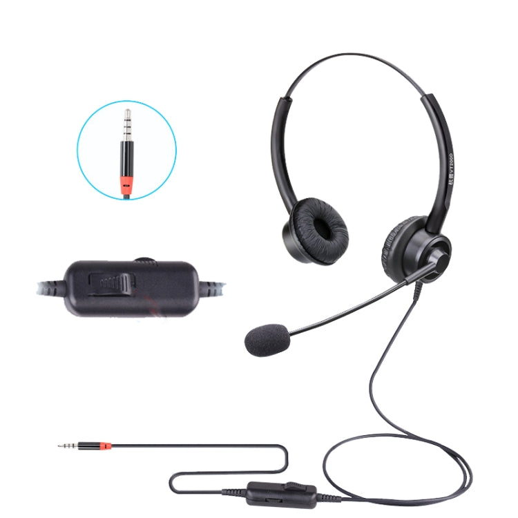 VT200D Double Ears Telephone Headset Operator Headset With Mic,Spec: Reluova