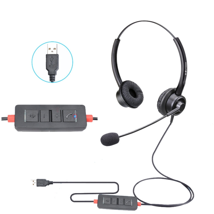 VT200D Double Ears Telephone Headset Operator Headset With Mic,Spec: Reluova