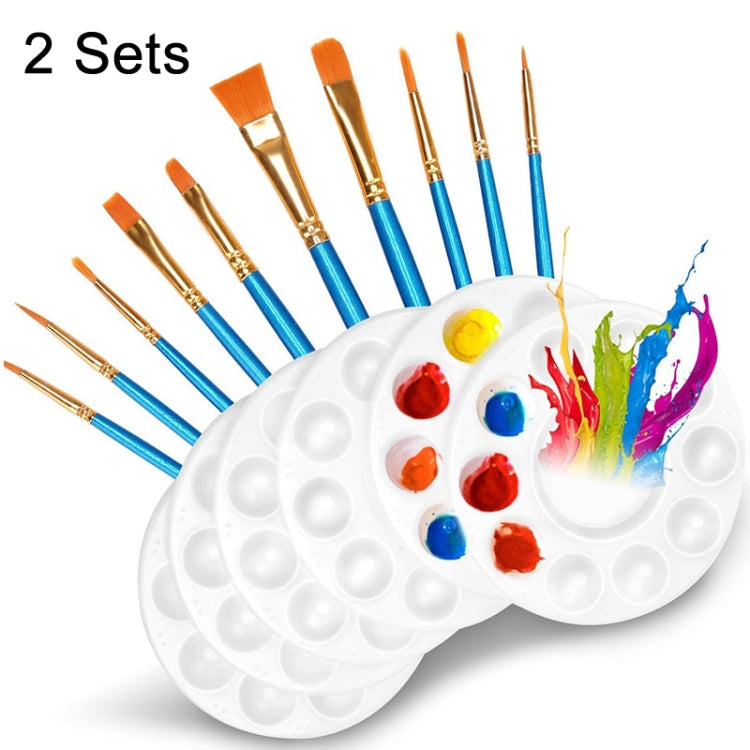 Nylon Bristle Paintbrush Set Children Painting Palette Set