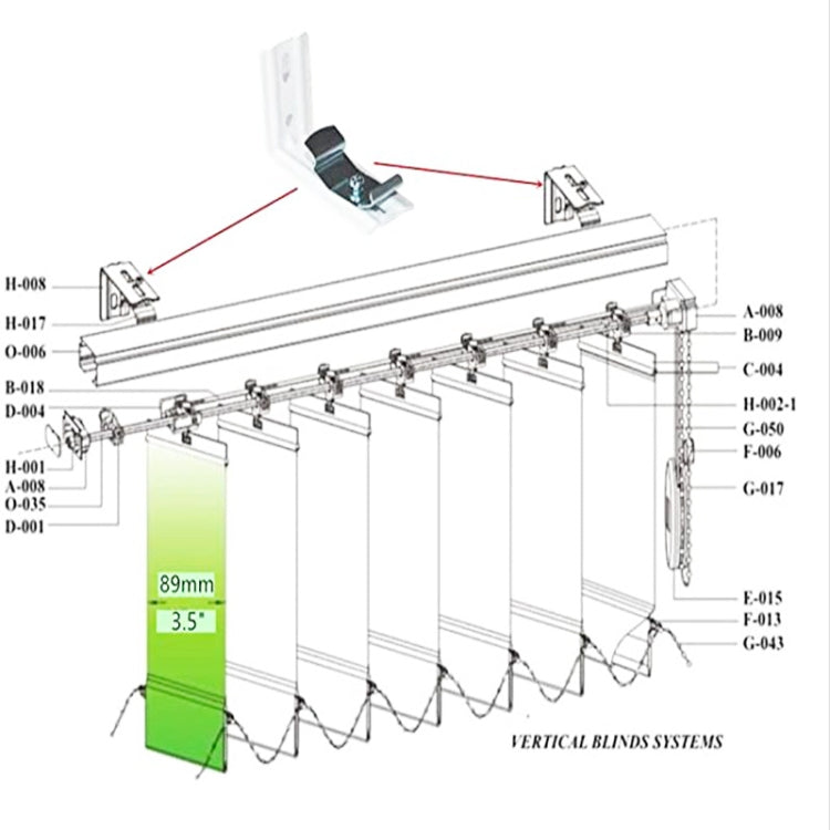 3 Inch Vertical Curtain Mounting Code Venetian Blinds Bracket-Reluova