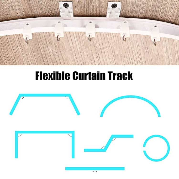 Model Steel Track Set Flexible Silent Slide Track Track with Hooks, Size: My Store